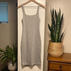 Zara grey midi body con dress